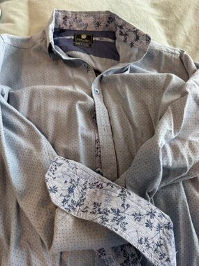 Men's Navy Button-Down Casual Shirt